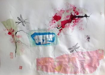 Luna de abril en la casa de té 40x30