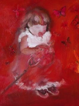 Paula en rojo 30x20