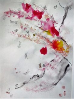 ramas de cerezo en flor 35x50