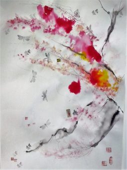 ramas de cerezo en flor 35x50